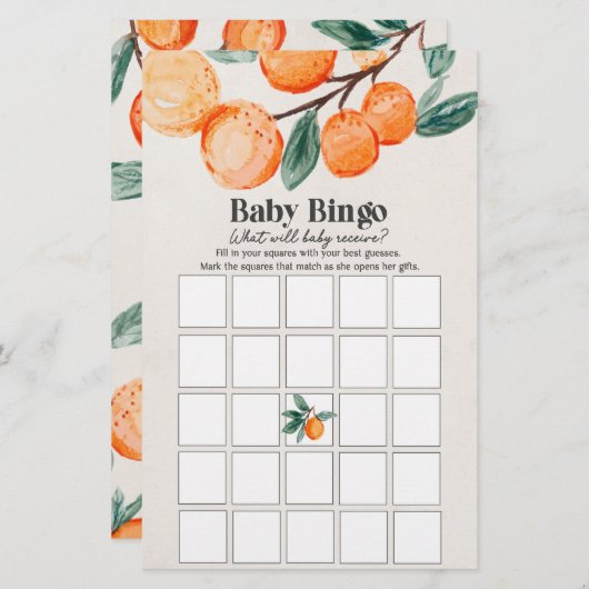 Baby Dusche Babybingspiel der kleinen Süsse (Vorne/Hinten)