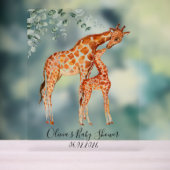 Baby Dusche Babygiraffe Acrylschild (Neutral)