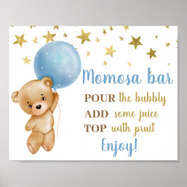 Baby Dusche Bear Momosa Zeichen Poster