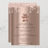 Baby Dusche Beer Glitzer Rose Gold Tropfens Boy Gi Einladung (Vorne/Hinten)