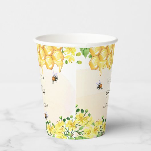 Baby Dusche Bienen Gelb Blumengarten Party Pappbecher (Rechts)