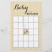 Baby Dusche BINGO Gold Black Stars Baby Flyer (Vorne)