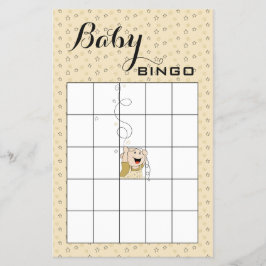 Baby Dusche BINGO Gold Black Stars Baby Flyer