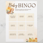 Baby Dusche Bingo Spiel braun personalisierte Vorl Briefbogen (Vorderseite)