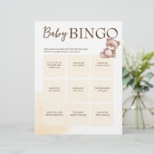 Baby Dusche Bingo Spiel braun personalisierte Vorl Briefbogen (Stehend Vorderseite)