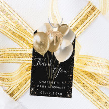 Baby Dusche Black Gold Glitzer Ballon Danke