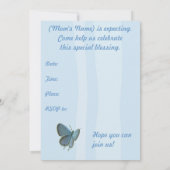 Baby Dusche Blauer Schmetterling Einladung (Rückseite)