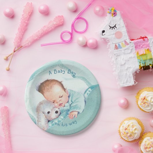 Baby Dusche Blue Blanket Tog Dog Pappteller (Party)