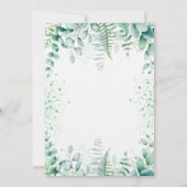 Baby Dusche Blue Elefant Junge Eukalyptus Luxus Einladung (Rückseite)