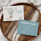 Baby Dusche Blue Heißluftballon Abenteuer erwartet Einladung