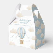 Baby Dusche Blue Heißluftballon Abenteuer erwartet Geschenkschachtel (Rückseite)
