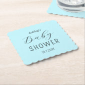 Baby Dusche Blue Minimalistisch Paper Untersetzer (angewinkelt)