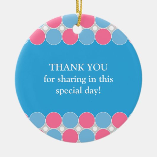 Baby Dusche Blue & Pink Gefallen Ornament (Vorne)