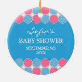 Baby Dusche Blue & Pink Gefallen Ornament (Hinten)