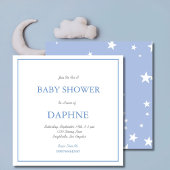 Baby Dusche Blue Stars Square Einladung