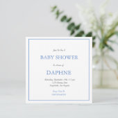 Baby Dusche Blue Stars Square Einladung (Stehend Vorderseite)
