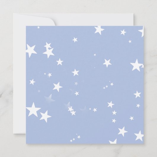 Baby Dusche Blue Stars Square Einladung (Rückseite)