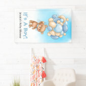 Baby Dusche Blue Teddy It A Boy Banner (Insitu)