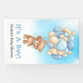 Baby Dusche Blue Teddy It A Boy Banner (Horizontal)