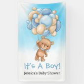 Baby Dusche Blue Teddy It A Boy Banner (Vertikal)