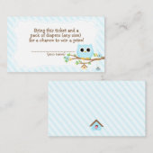 Baby Dusche Blue Windeln Raffelschein Begleitkarte (Vorne/Hinten)