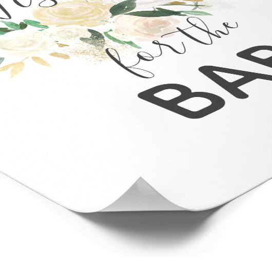 Baby Dusche Blume Wünsche für Baby-Zeichen Poster (Ecke)