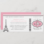 Baby Dusche Boarding Pass auf Paris Einladung (Vorne/Hinten)