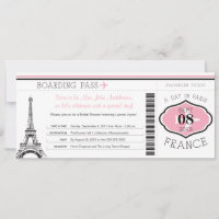 Baby Dusche Boarding Pass auf Paris