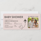 Baby Dusche Boarding Pass Flugzeug Girl Pink (Vorderseite)