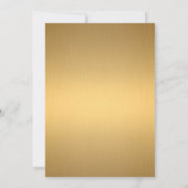 Baby Dusche BOY, goldener Streifen, blau & gold. Einladung (Rückseite)