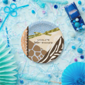 Baby Dusche Boys Blue Safari Print Themed Pappteller (Party)