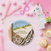 Baby Dusche Boys Blue Safari Print Themed Pappteller (Party)