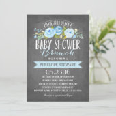 Baby Dusche Brunch Blue | Einladung der Babydusche (Stehend Vorderseite)