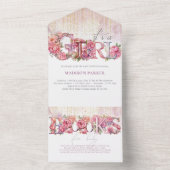 Baby Dusche & Bücher für Baby Es ist ein Mädchen All In One Einladung (Innen Boden)