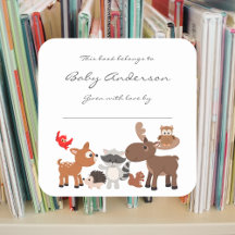 Baby Dusche Buchzeichen / Waldtiere