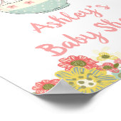 Baby Dusche Bunny Willkommensschild Poster (Ecke)