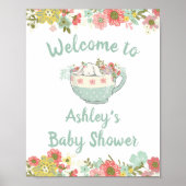Baby Dusche Bunny Willkommensschild Poster (Vorne)