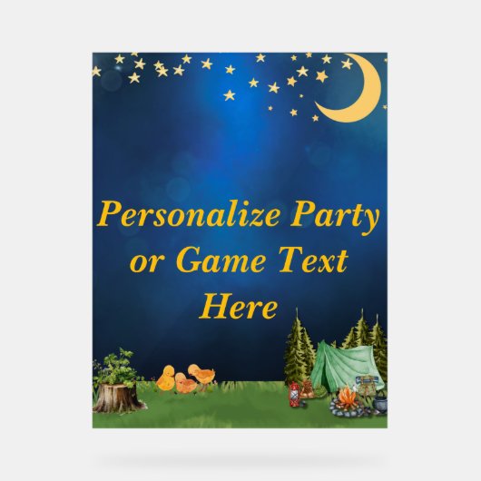 Baby Dusche Campfire Themenzeichen Acrylschild (Vorderseite)