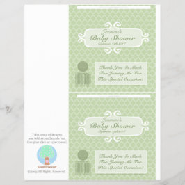 Baby Dusche Custom Candy Bar Wrappers Green Flyer