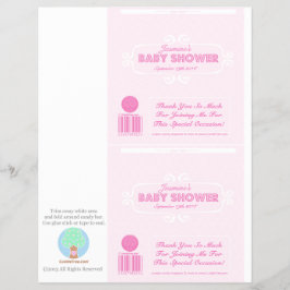 Baby Dusche Custom Candy Bar Wrappers Pink Flyer