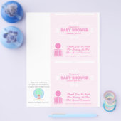 Baby Dusche Custom Candy Bar Wrappers Pink Flyer (Einzeln)