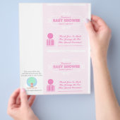Baby Dusche Custom Candy Bar Wrappers Pink Flyer (Hand)