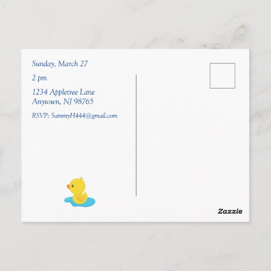 Baby Dusche Custom mit Cloud Umbrellas Regenbogen Postkarte (Rückseite)