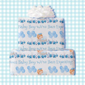 Baby Dusche Custom Text Boy Blue Balloons Geschenk Geschenkpapier