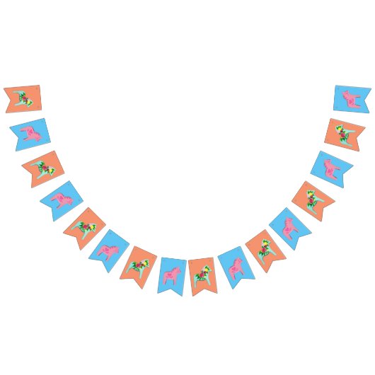 Baby-Dusche Dala PferdeParty-Flagge Wimpelkette (Alle)