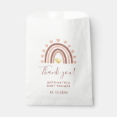 Baby Dusche Danke Beige Blush Boho Rainbow Geschenktütchen (Vorderseite)