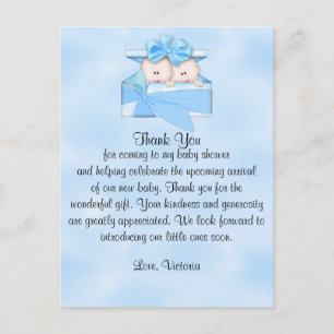 Baby Dusche Danke, es ist Twins Boy Postkarte