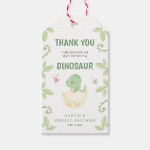 Baby Dusche Danke Gender Neutral Dinosaurier Geschenkanhänger