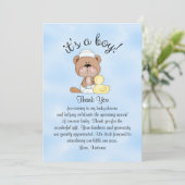 Baby Dusche Danke Teddy Bear Einladung (Stehend Vorderseite)