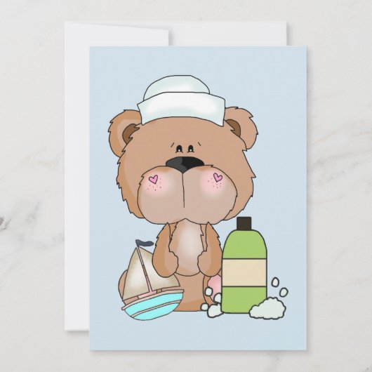 Baby Dusche Danke Teddy Bear Einladung (Rückseite)